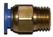 Dugaszolható egyenes fém csatlakozó M 16x1,5 külső menettel fém, kék